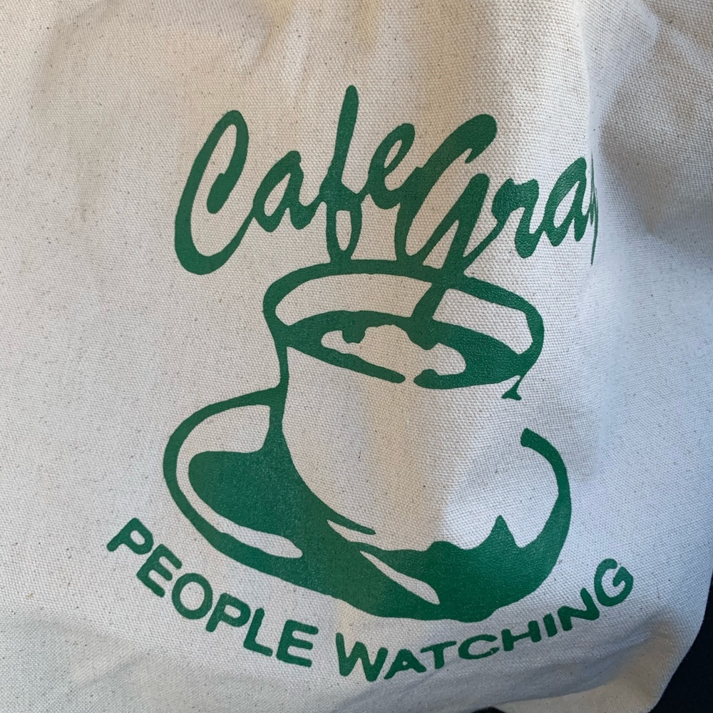 conan gray people watching cafe gray tote bag